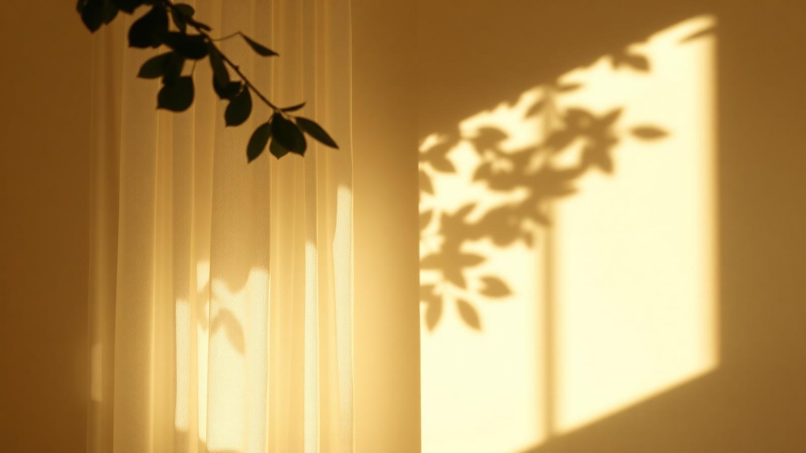Soft sunlight through a sheer curtain — a quiet pause.
